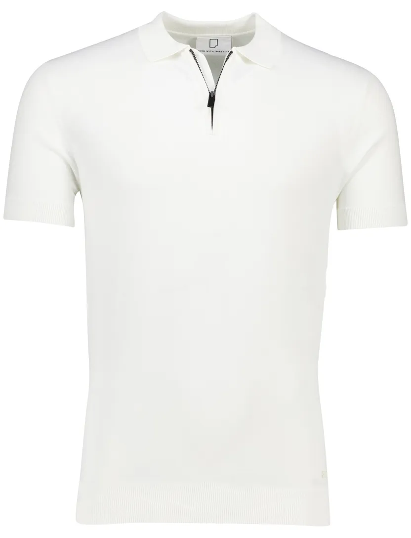Born with appetite wit half zip polo korte mouw