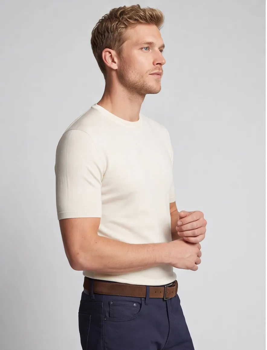 Born with appetite lenny knitted t-shirt creme