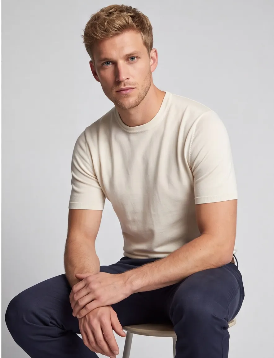 Born with appetite lenny knitted t-shirt creme