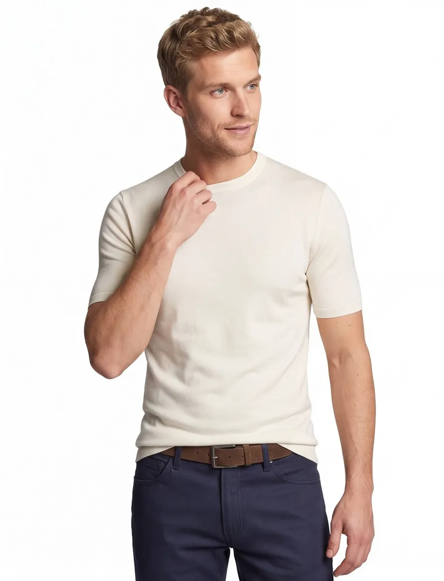 Born with appetite knitted t-shirt creme