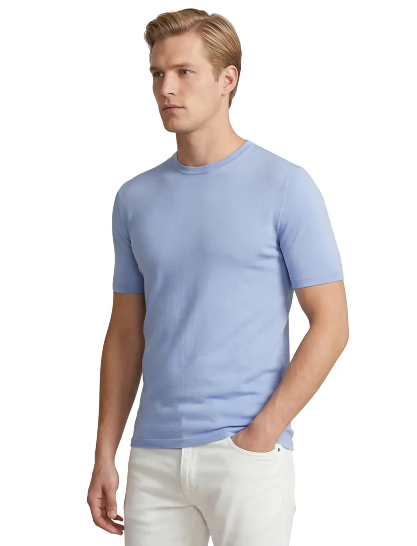 Born with appetite lenny knitted shirt lichtblauw