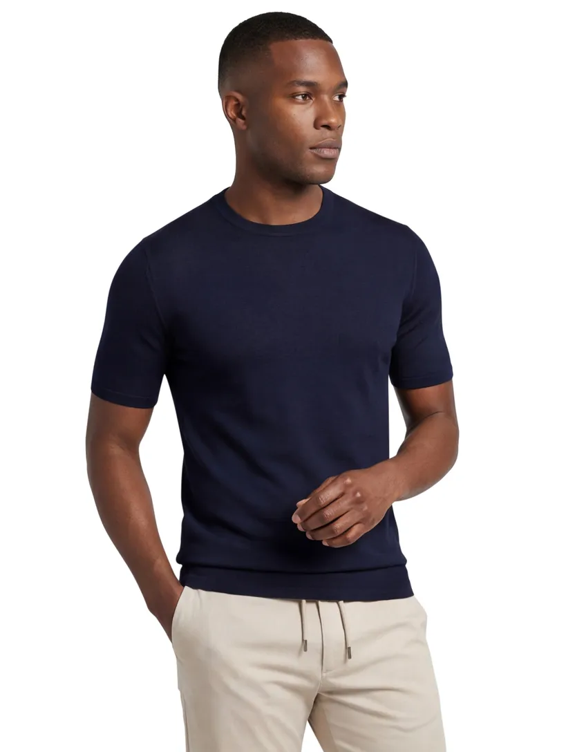 Born with appetite lenny knitted shirt donkerblauw