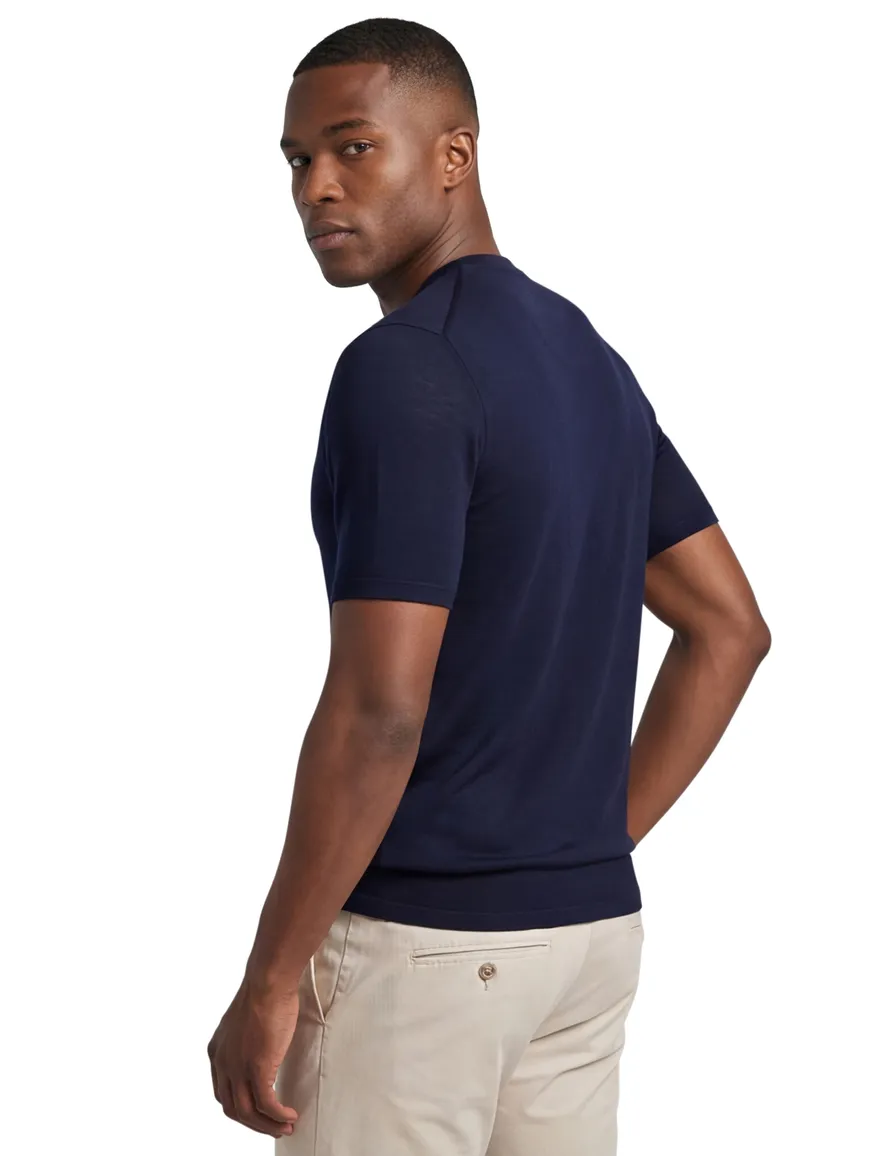 Born with appetite lenny knitted shirt donkerblauw