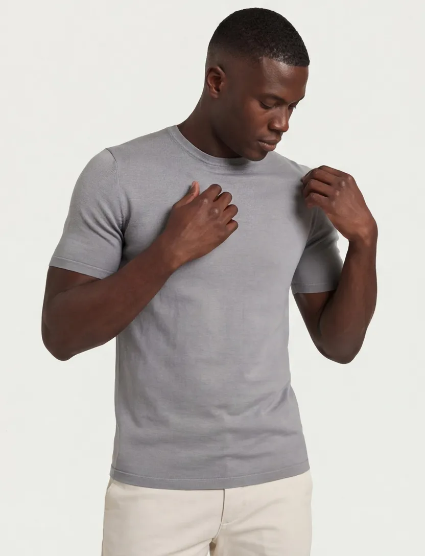 Born with appetite knitted t-shirt grijs