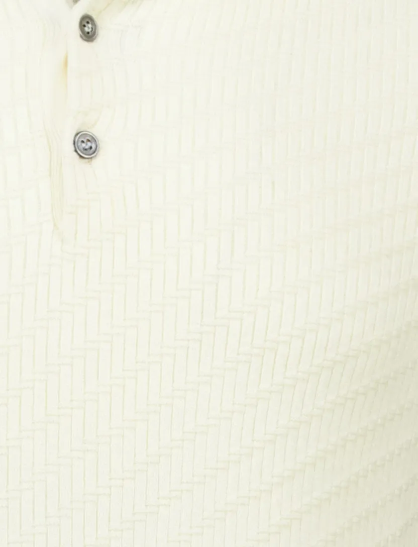 Born with appetite simon knitted polo creme katoen