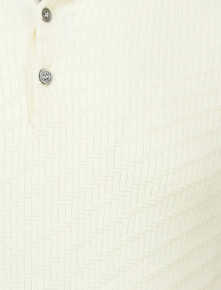 Born with appetite simon knitted polo creme katoen