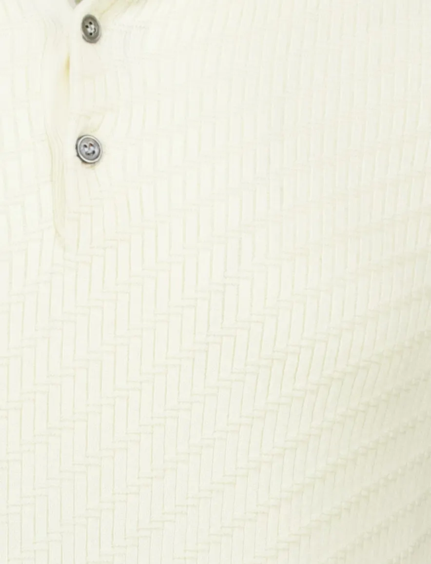 Born with appetite simon knitted polo creme katoen
