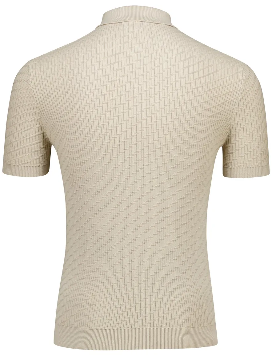 Born with Appetite polo beige effen normale fit katoen