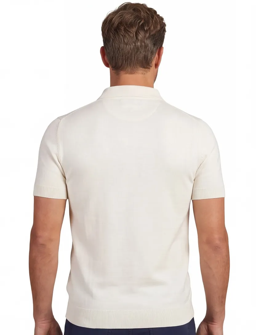 Born with appetite knitted polo creme katoen 3-knoops