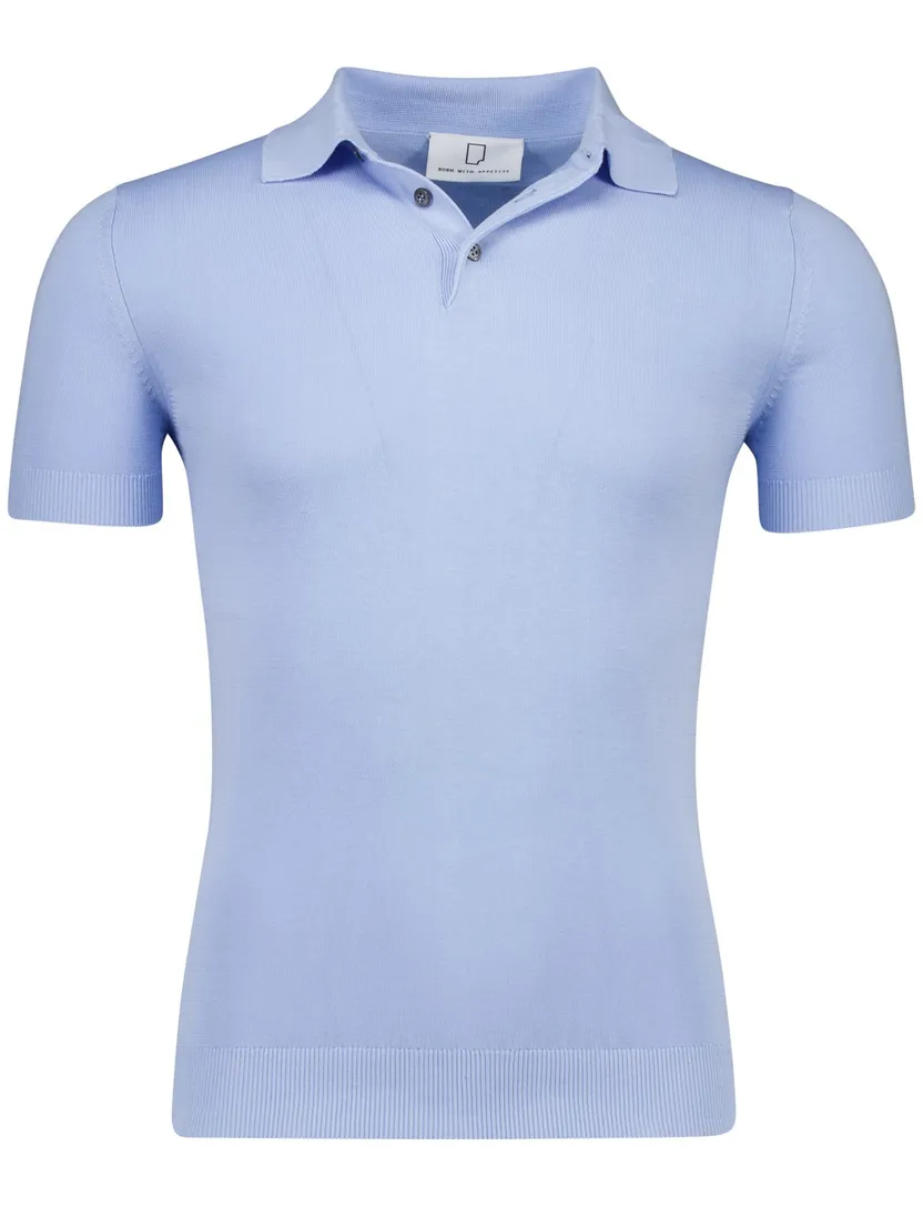 Born with appetite polo lichtblauw knitted