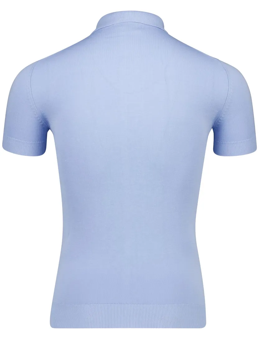 Born with appetite polo lichtblauw knitted