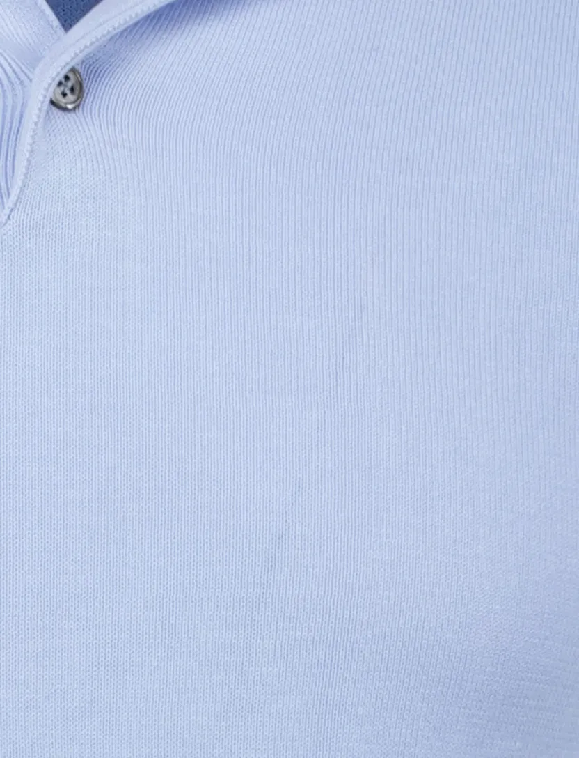 Born with appetite polo lichtblauw knitted