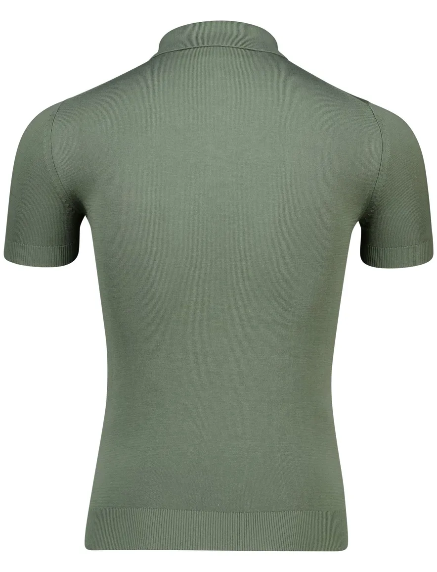 Born with appetite knitted polo groen effen