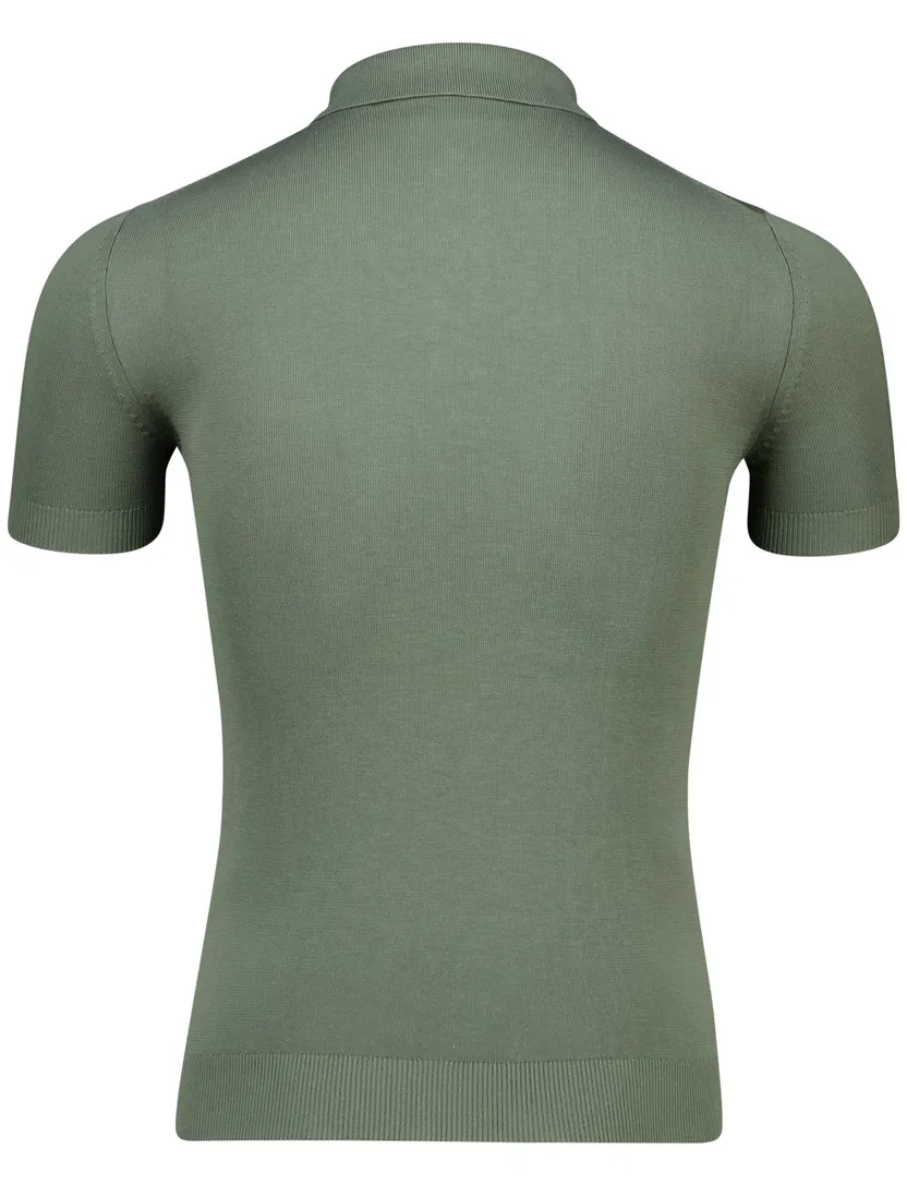 Born with appetite knitted polo groen katoen
