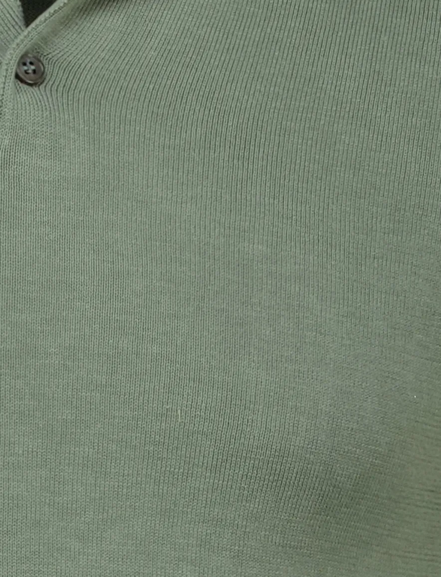 Born with appetite knitted polo groen effen