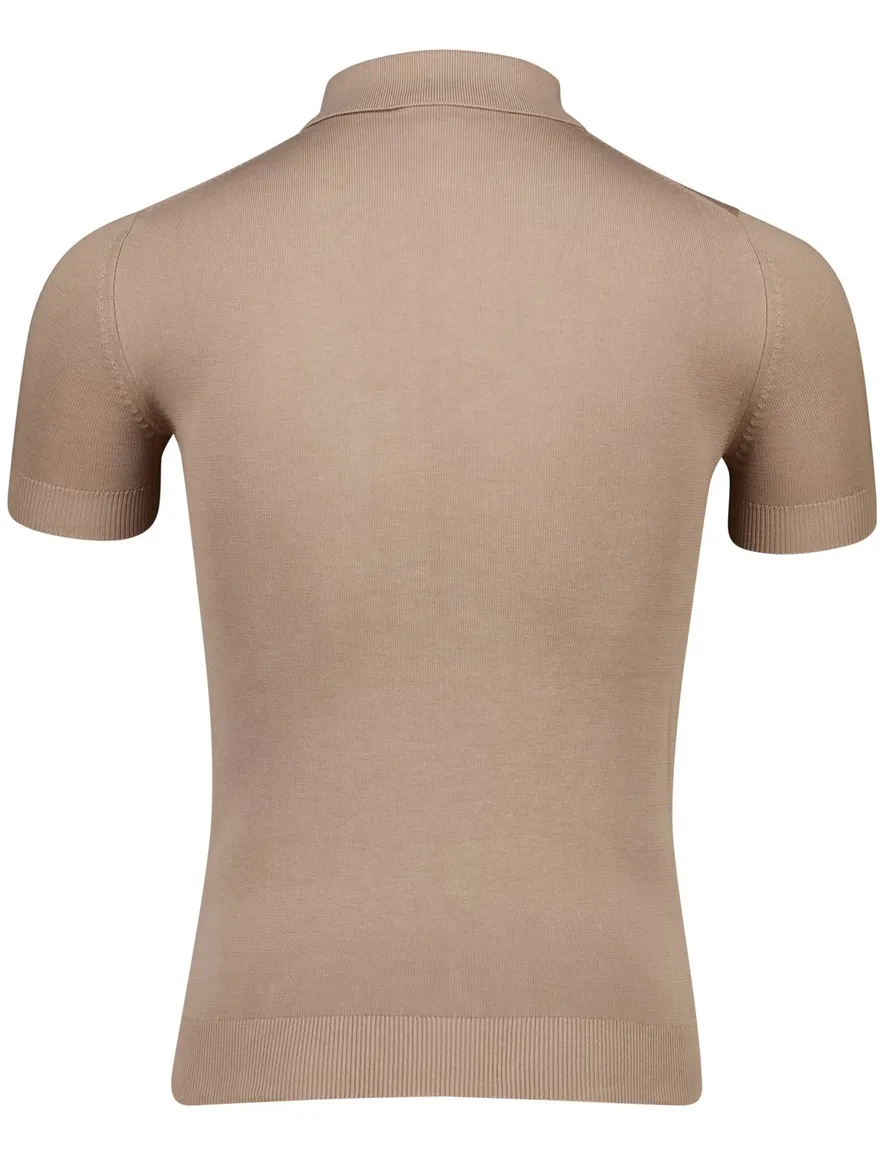 Born with appetite polo knitted bruin effen