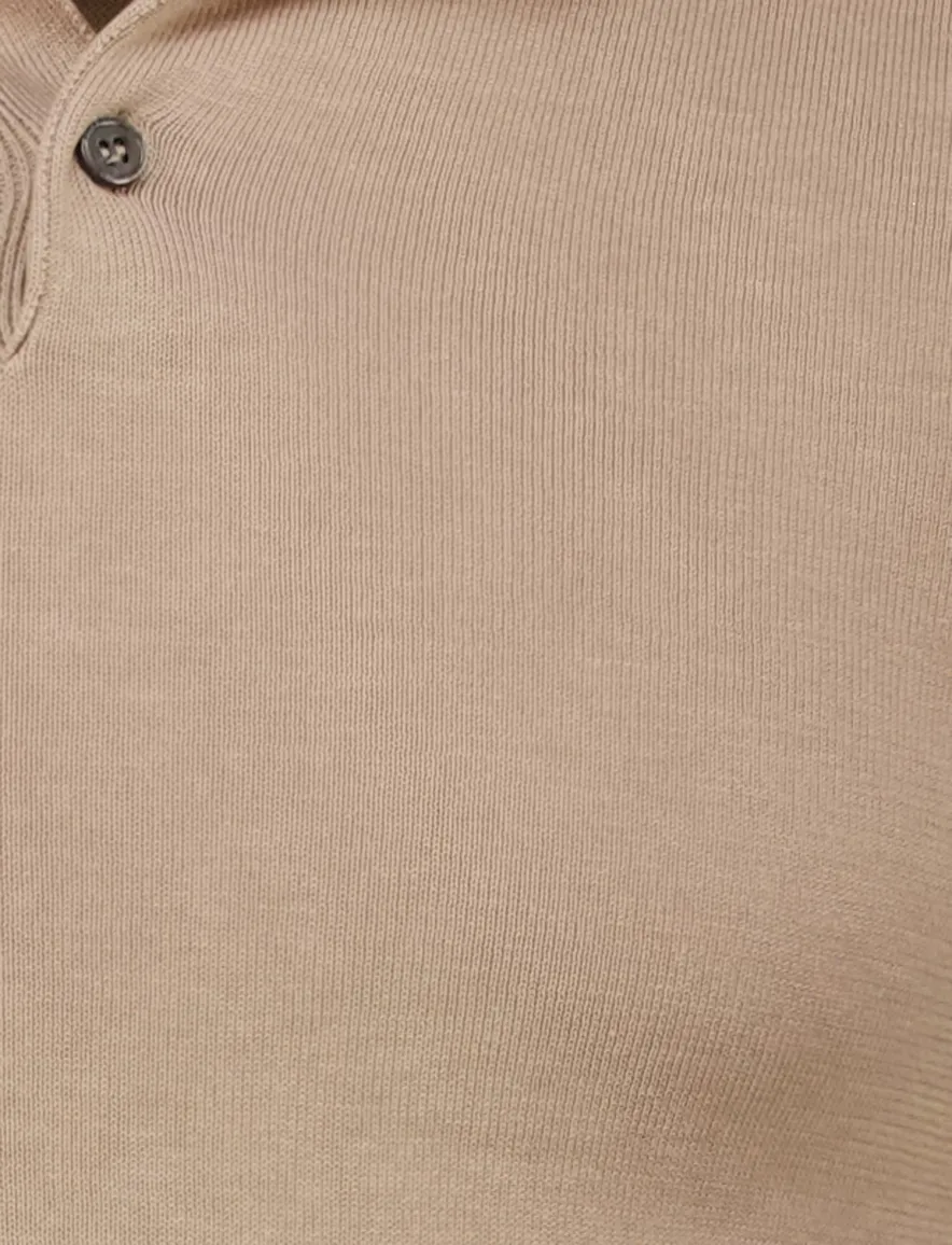 Born with appetite polo knitted bruin effen
