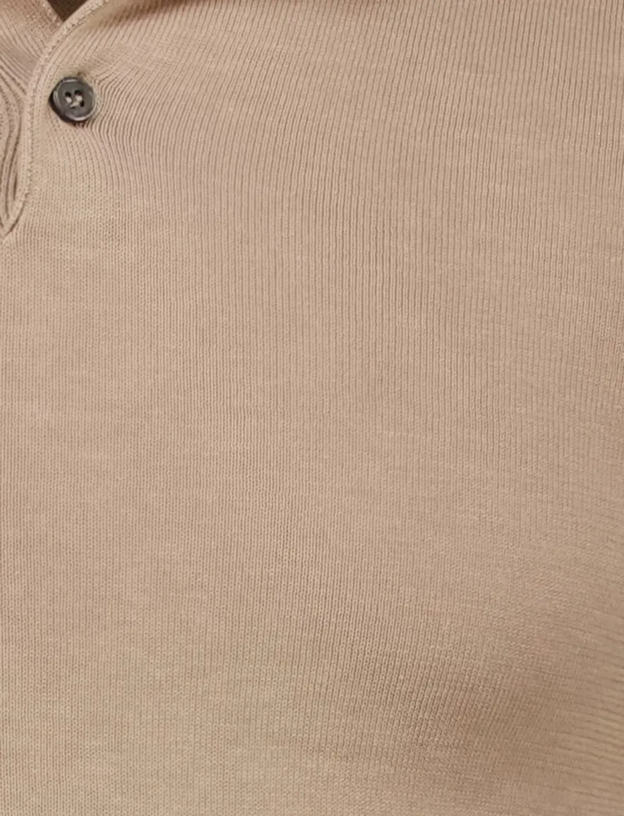 Born with appetite polo wolf knitted bruin effen