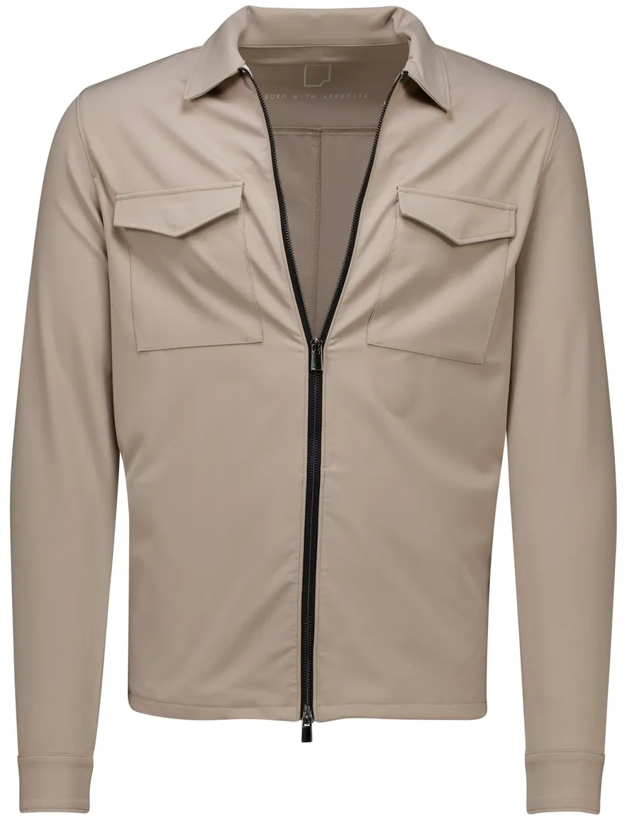 Born With Appetite overshirt met rits beige nylon
