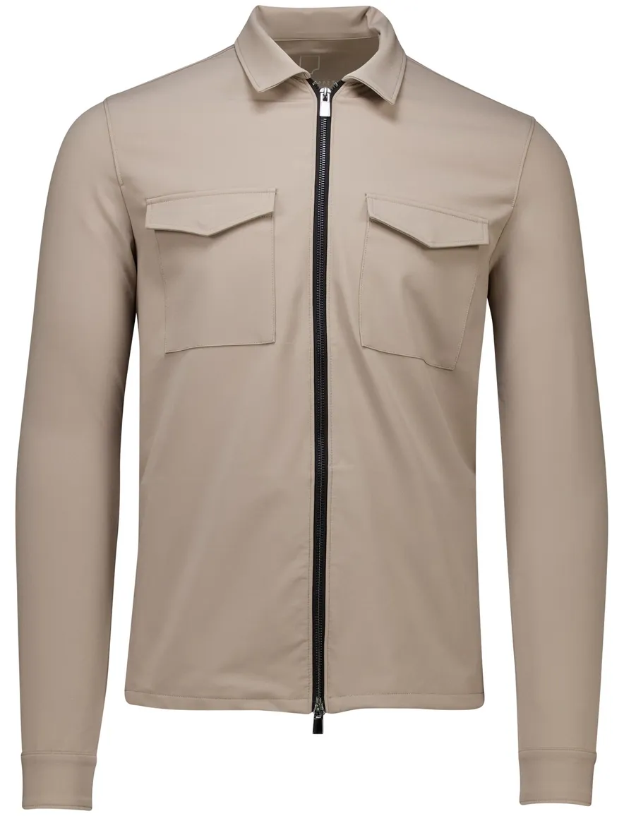 Born With Appetite overshirt met rits beige nylon