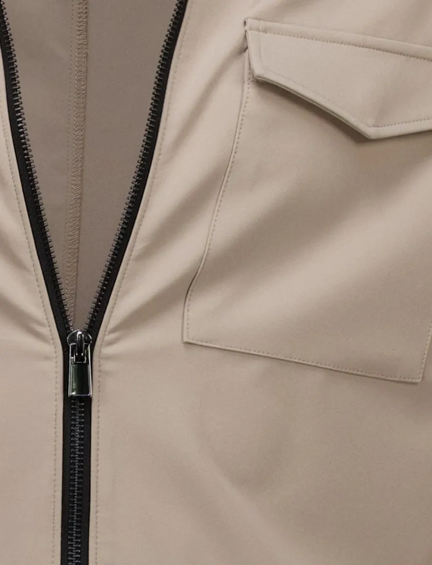 Born With Appetite overshirt met rits beige nylon