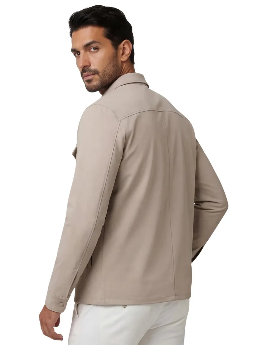 Born With Appetite overshirt met rits beige nylon