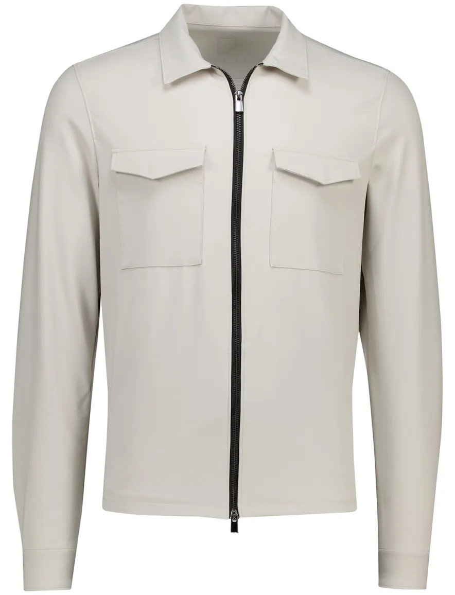 Born with Appetite overshirt met rits crème