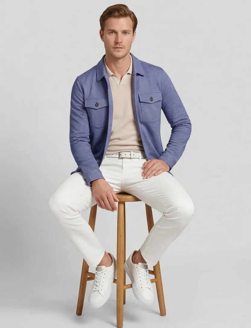 Born With Appetite Dustin shirtjacket blauw normale fit