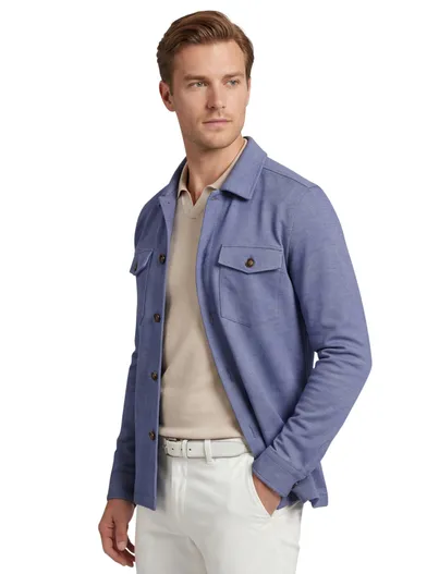 Born With Appetite Born With Appetite Dustin shirtjacket blauw gemêleerd
