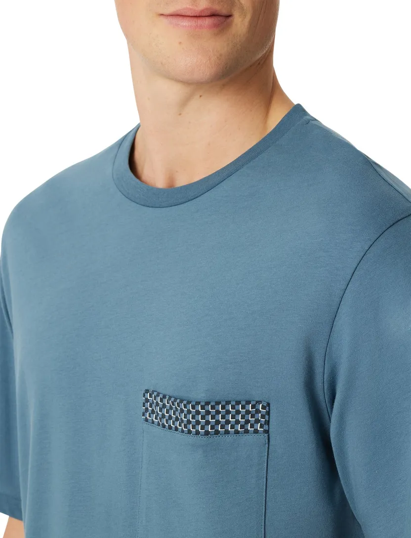 Schiesser shortama blauw katoen