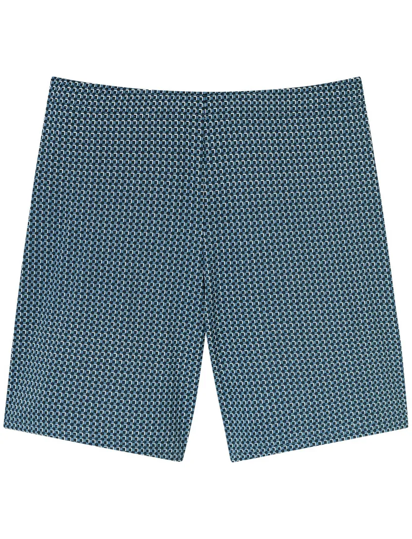 Schiesser shortama blauw katoen
