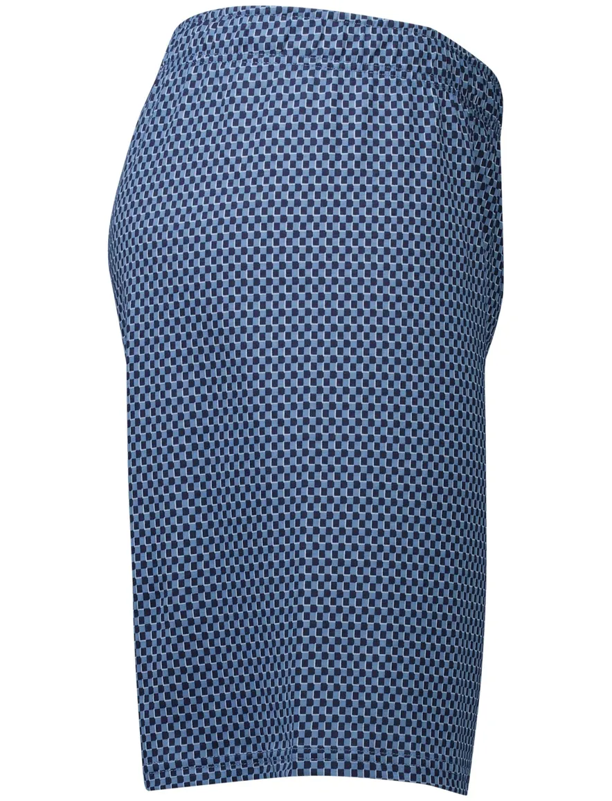 Schiesser single jersey shortama blauw comfort fit