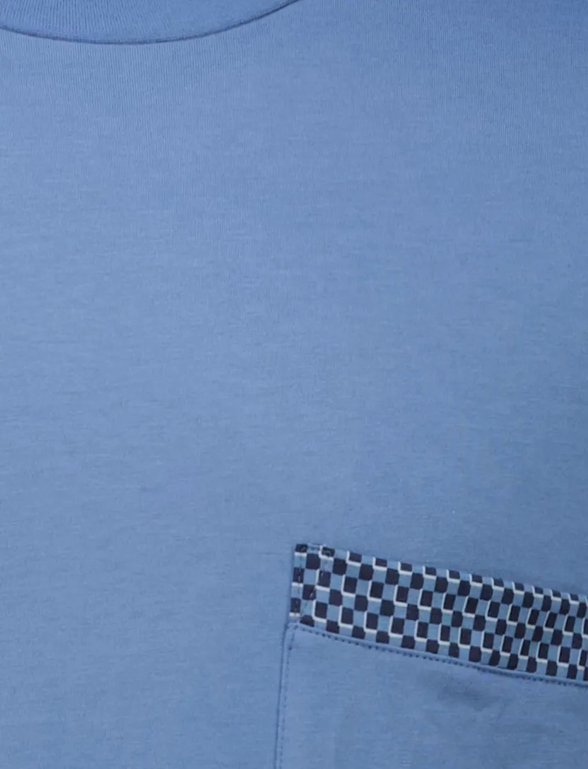 Schiesser shortama blauw katoen