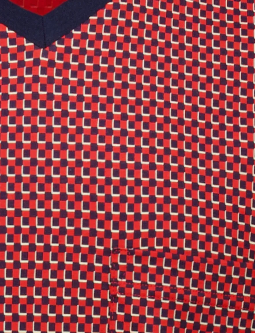 Schiesser shortama rood zwart comfort fit