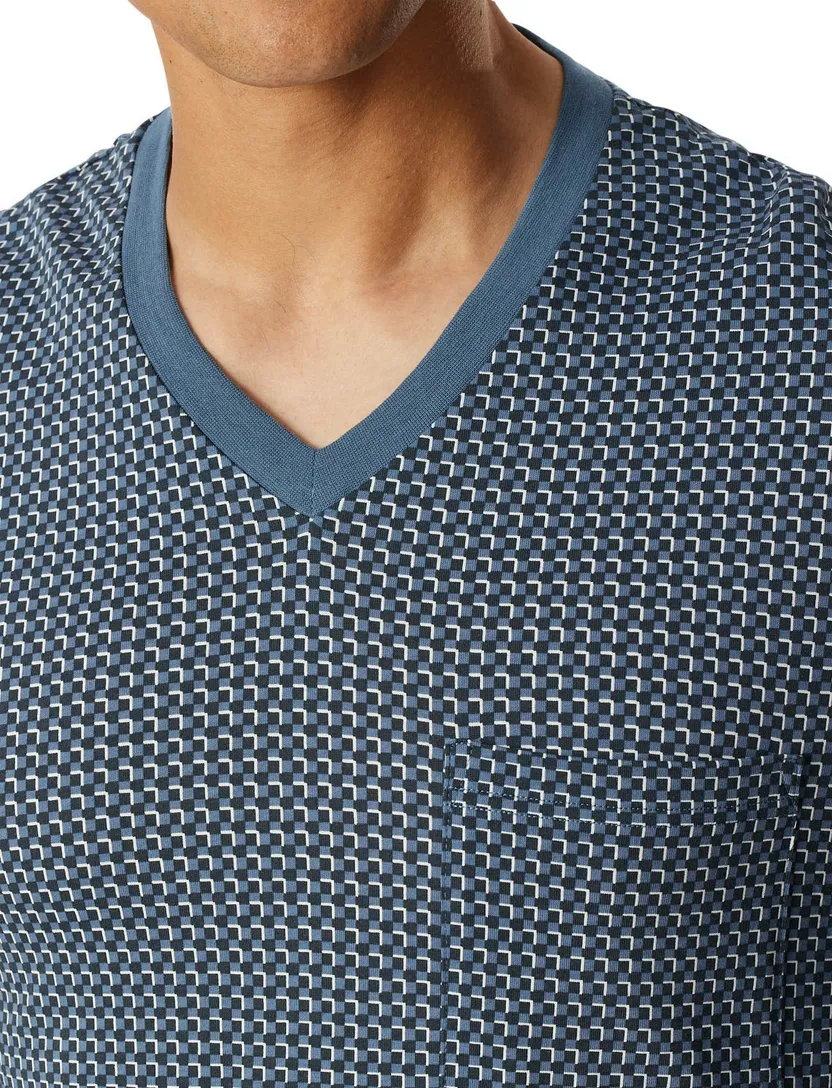 Schiesser pyjama blauw geprint