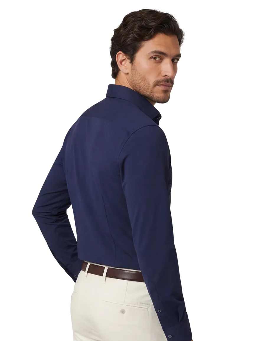 Cavallaro overhemd donkerblauw Tanisco effen