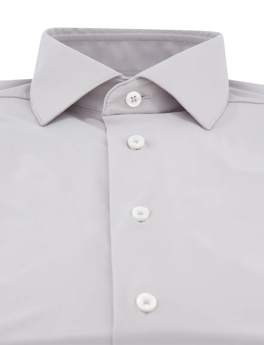 Cavallaro Napoli overhemd grijs Tanisco effen stretch