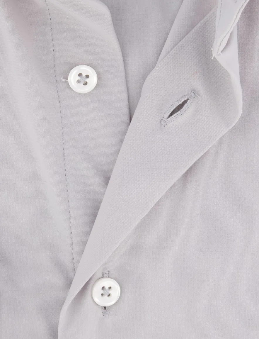 Cavallaro overhemd grijs Tanisco effen stretch