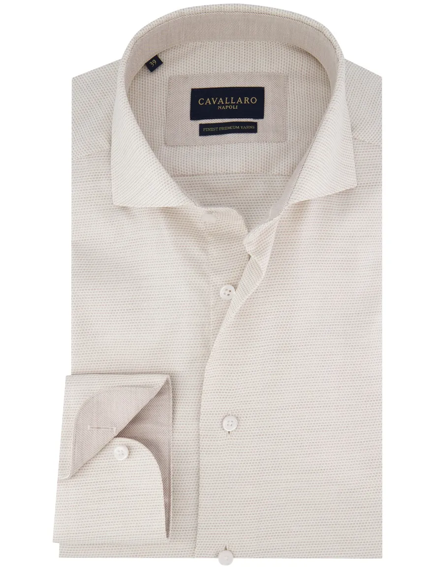 Cavallaro Triveno overhemd beige katoen