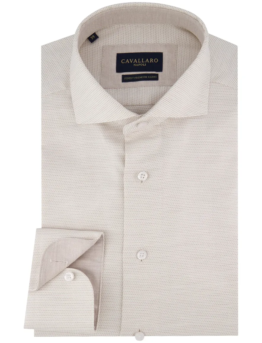 Cavallaro Triveno overhemd beige katoen