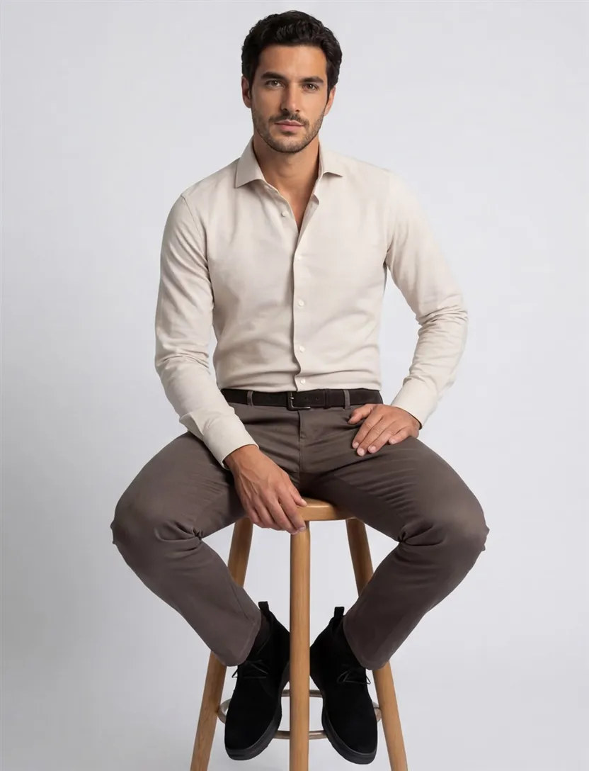 business overhemd Cavallaro beige