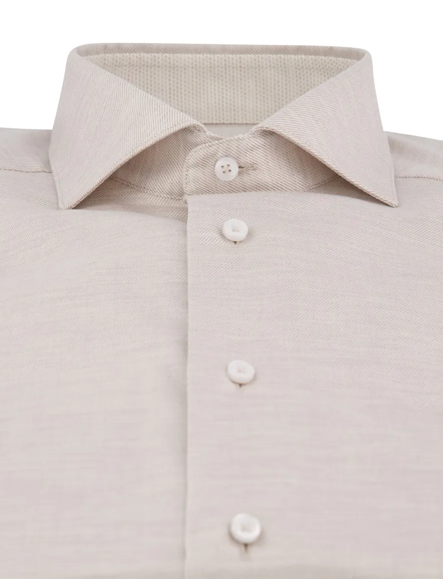 Cavallaro Felicio overhemd beige gebreid