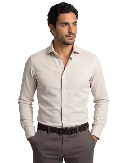 Cavallaro Cavallaro Felicio overhemd beige gebreid
