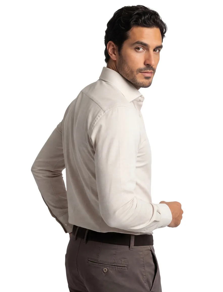 Cavallaro Felicio overhemd beige gebreid