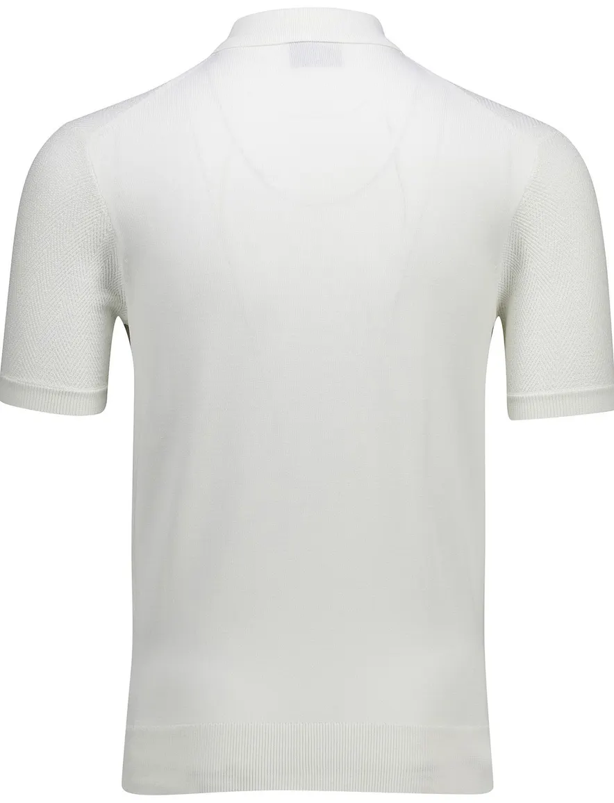 Cavallaro Napoli Miro polo gebreid wit regular fit
