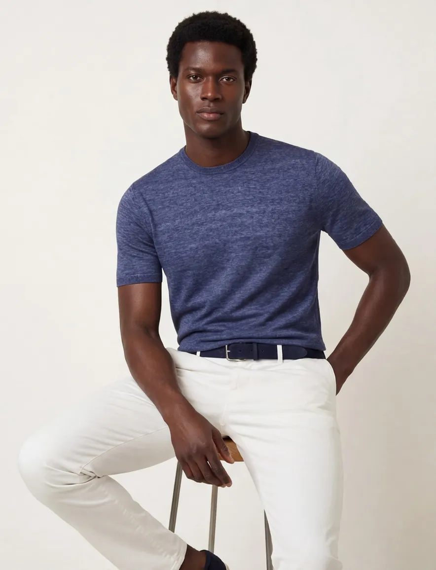 Cavallaro Castro t-shirt donkerblauw effen slim fit katoen