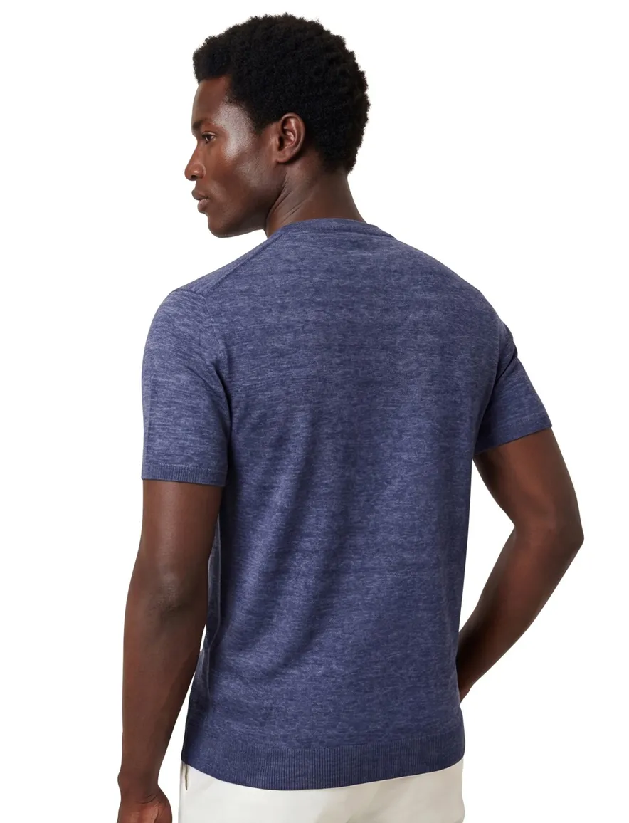 Cavallaro Castro t-shirt donkerblauw effen slim fit katoen