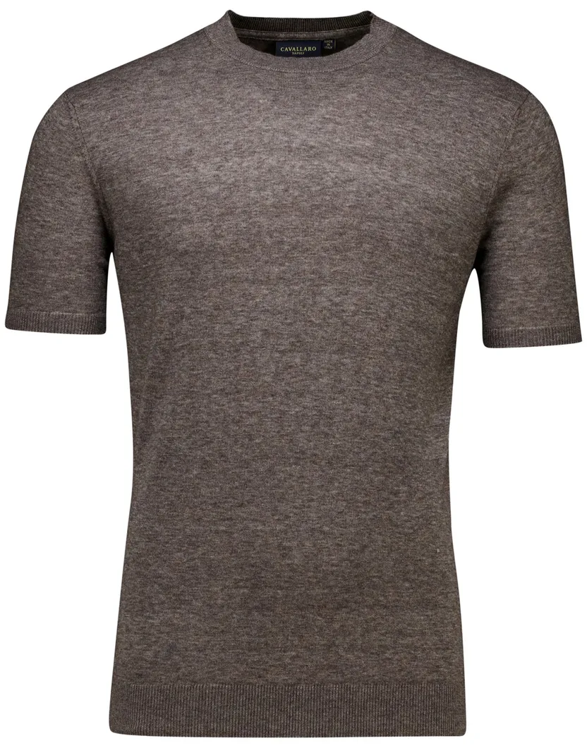 Cavallaro Castro t-shirt gebreid bruin gemêleerd