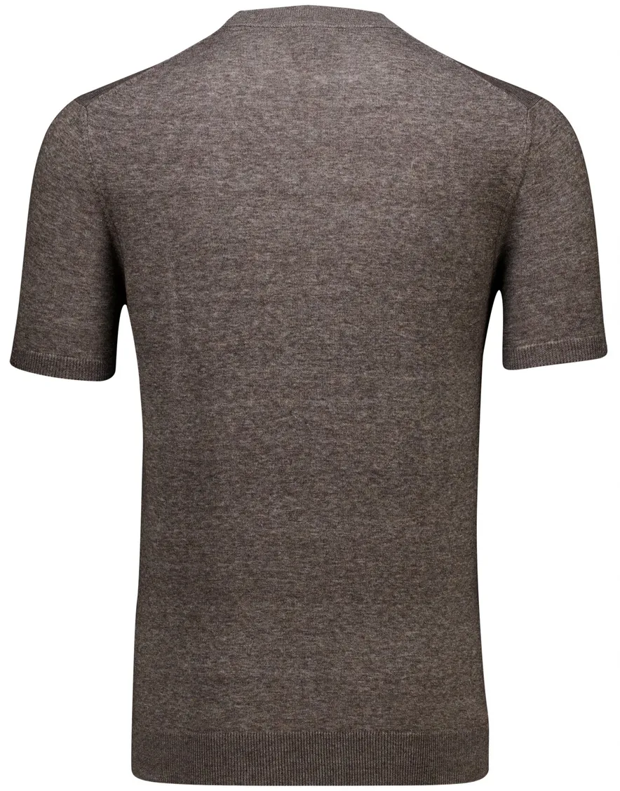 Cavallaro Castro t-shirt gebreid bruin ronde hals