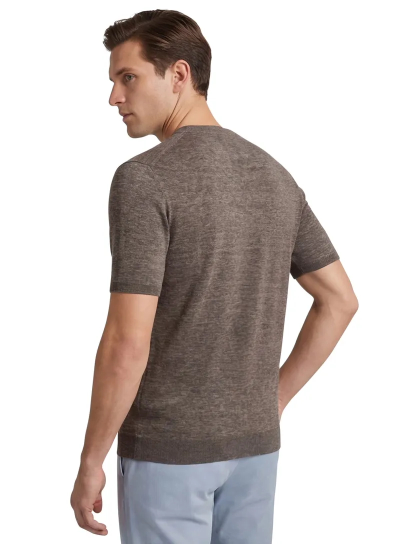 Cavallaro Castro t-shirt gebreid bruin gemêleerd
